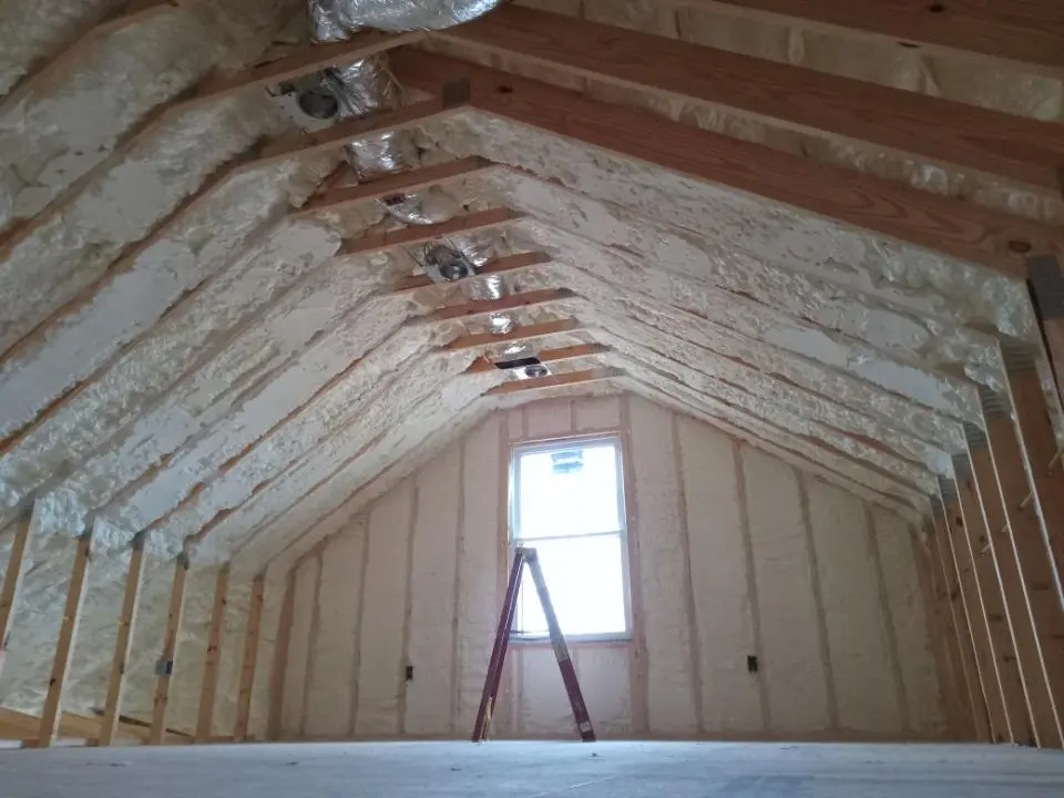 Spray foam roofing application for Crawl Space Insulation project in Caledonia